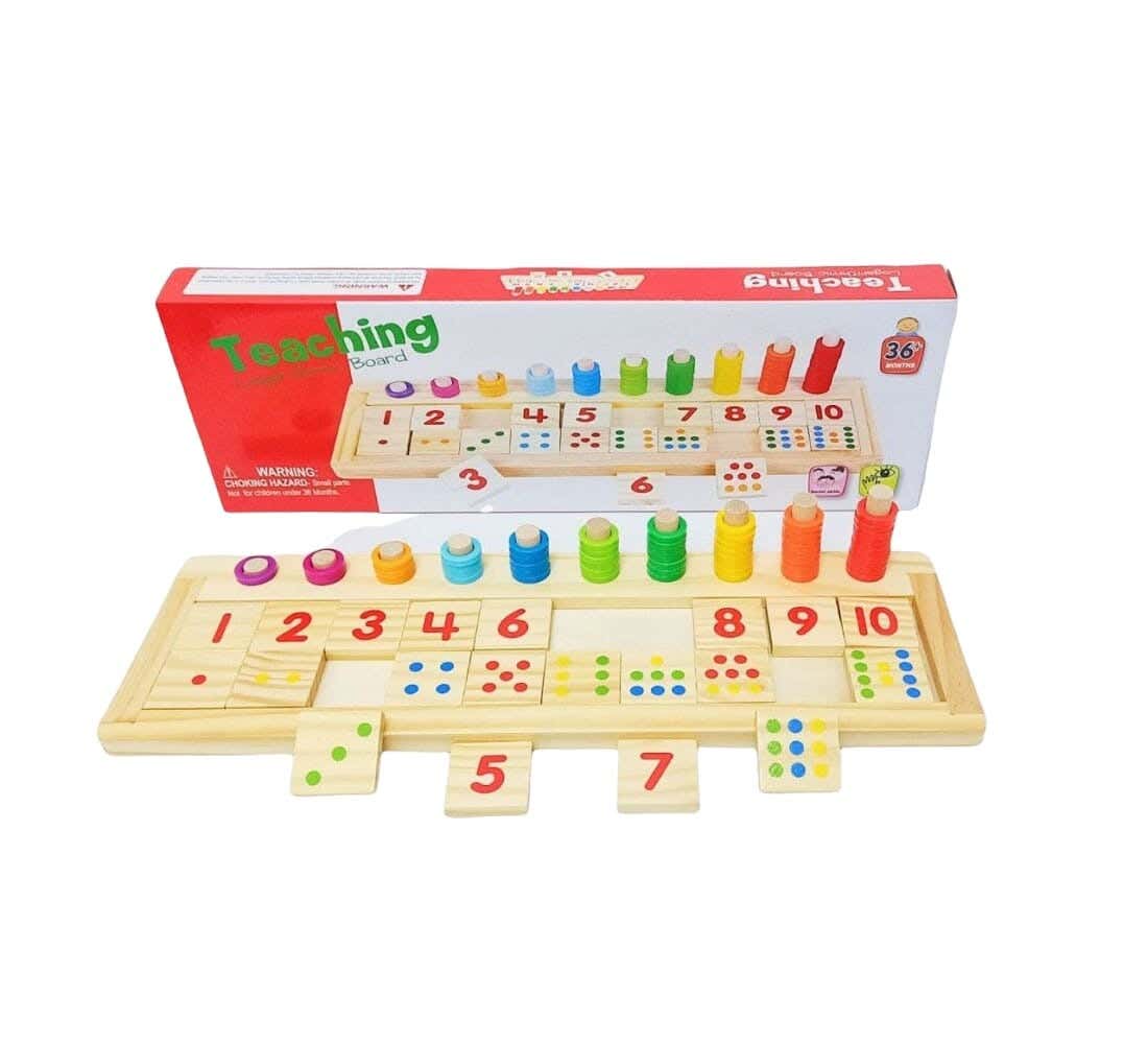 Wooden Montessori Number Puzzle – Math Game Board for Toddlers & Preschoolers