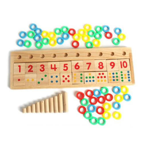 Wooden Montessori Number Puzzle – Math Game Board for Toddlers & Preschoolers