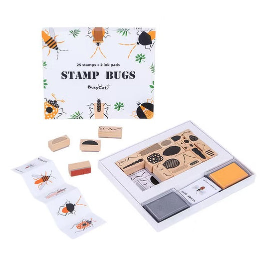Bug Stamp Puzzle Wooden Toy — Educational Stamp & Puzzle Set
