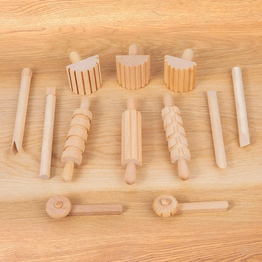 Wooden Tools Set & Rolling Pin — Montessori-Style Educational Toy