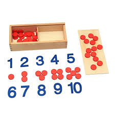 Montessori Cut-Out Numerals & Counters | Wooden Counting & Early Math Learning Toy