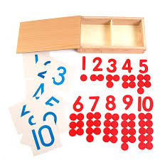 Montessori Cut-Out Numerals & Counters | Wooden Counting & Early Math Learning Toy